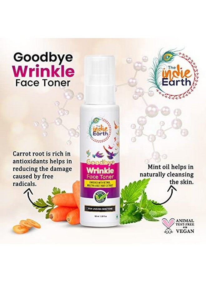 Goodbye Wrinkle (Retinol) Face Toner Enriched With Retinol Liquorice And Beet Root Extract (100Ml) Controls Fine Lines And Wrinkle ; For Younger Looking Skin ; Antiageing Face Toner
