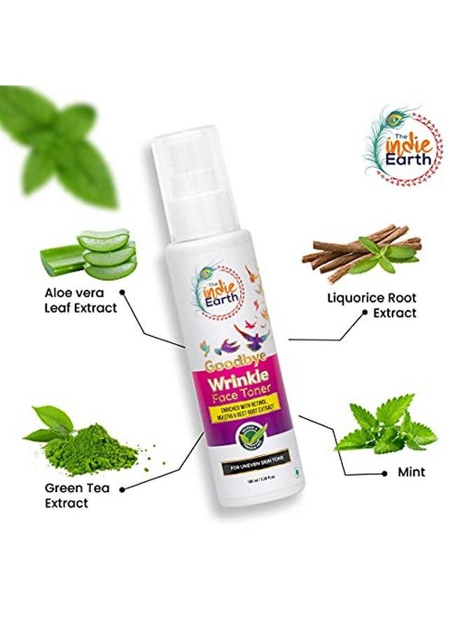 Goodbye Wrinkle (Retinol) Face Toner Enriched With Retinol Liquorice And Beet Root Extract (100Ml) Controls Fine Lines And Wrinkle ; For Younger Looking Skin ; Antiageing Face Toner