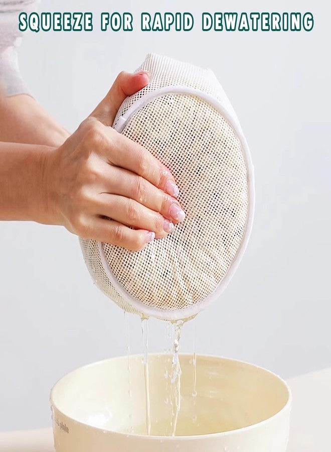 Dayinkes 2PCS Food Grade Silicone Cheese Cloths, 25cm Wide Mouth Nut Milk Bag, Easy Clean Reusable Strainer Bag with Mesh, For Straining Oat Milk, Almond Milk, Yogurt, Celery Juice, Cheese Making - Image 5