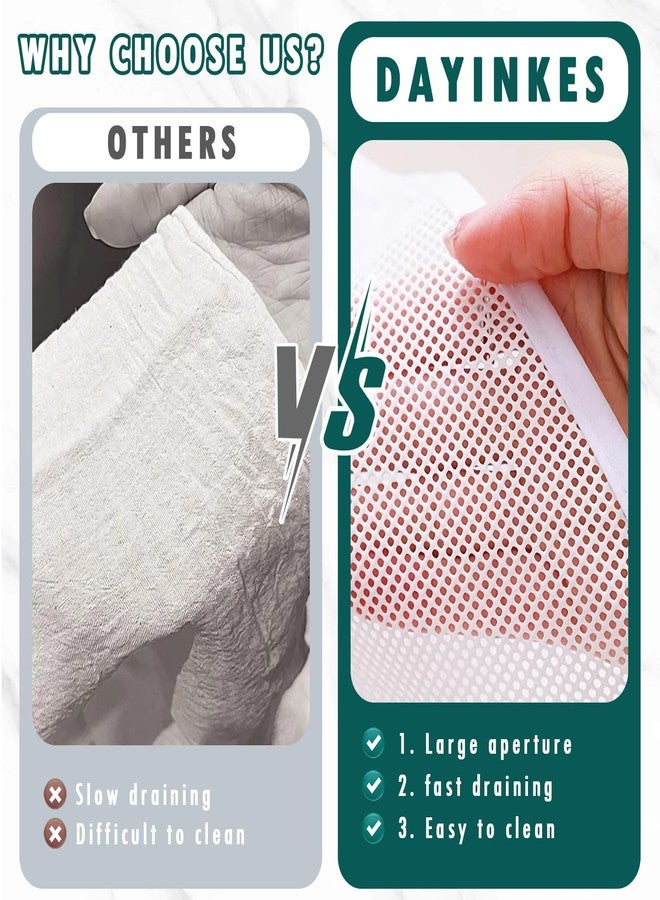 Dayinkes 2PCS Food Grade Silicone Cheese Cloths, 25cm Wide Mouth Nut Milk Bag, Easy Clean Reusable Strainer Bag with Mesh, For Straining Oat Milk, Almond Milk, Yogurt, Celery Juice, Cheese Making - Image 3