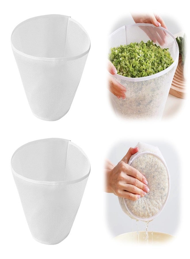 Dayinkes 2PCS Food Grade Silicone Cheese Cloths, 25cm Wide Mouth Nut Milk Bag, Easy Clean Reusable Strainer Bag with Mesh, For Straining Oat Milk, Almond Milk, Yogurt, Celery Juice, Cheese Making - Image 1