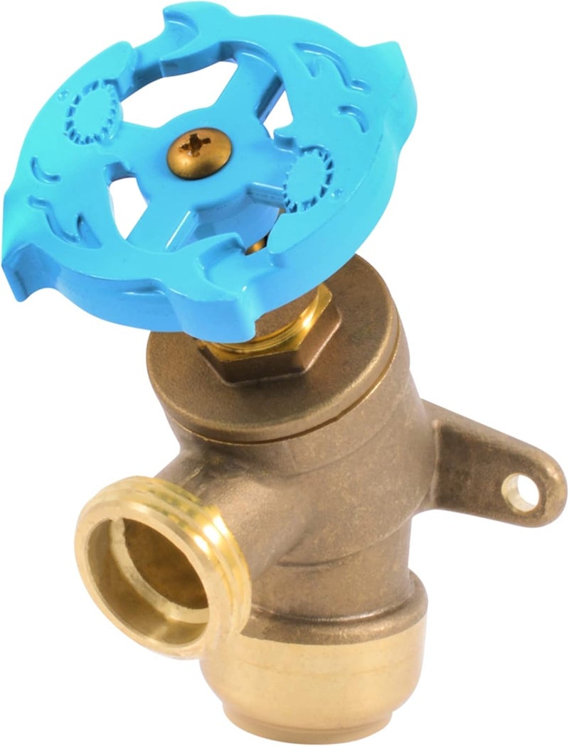 SharkBite 3/4 Inch x 3/4 Inch MHT Garden Valve, Multi Turn, Push to Connect Brass Plumbing Fitting, PEX Pipe, Copper, CPVC, PE-RT, HDPE, 24623LF - Image 1