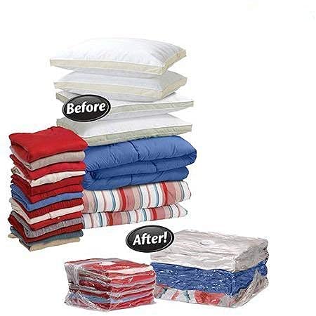 PAVITYAKSH Vacuum Bags Reusable Space Saver Quit Vacuum Plastic Storage Bag for Clothes Blankets Home Travel Compression Sealer Bags 80X120PACK OF 5 - Image 4