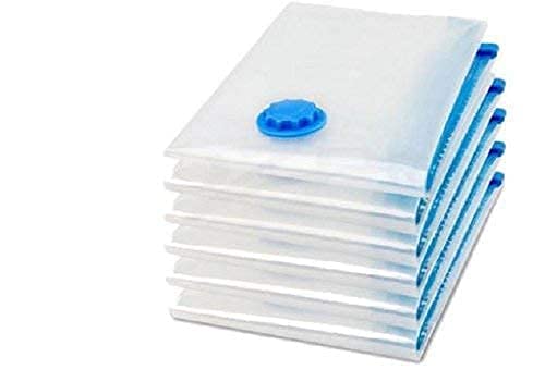 PAVITYAKSH Vacuum Bags Reusable Space Saver Quit Vacuum Plastic Storage Bag for Clothes Blankets Home Travel Compression Sealer Bags 80X120PACK OF 5 - Image 1