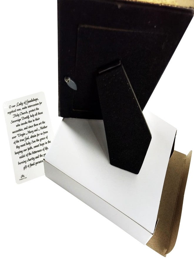 Trendzeen Our Lady Of Guadalupe Picture - with Our Lady Of Guadalupe Card, The Lord's Prayer Card | Cuadro De La Virgen De Guadalupe Art Print Frame with Easel Back 3.75x4.5 Inch (Comes Boxed), Set of 3 Items - Image 5