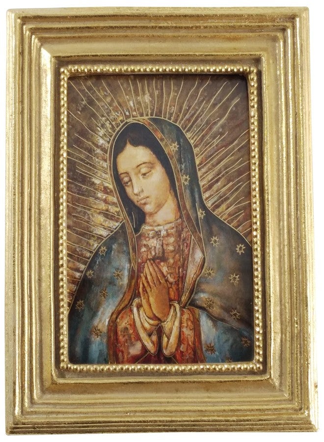 Trendzeen Our Lady Of Guadalupe Picture - with Our Lady Of Guadalupe Card, The Lord's Prayer Card | Cuadro De La Virgen De Guadalupe Art Print Frame with Easel Back 3.75x4.5 Inch (Comes Boxed), Set of 3 Items - Image 4