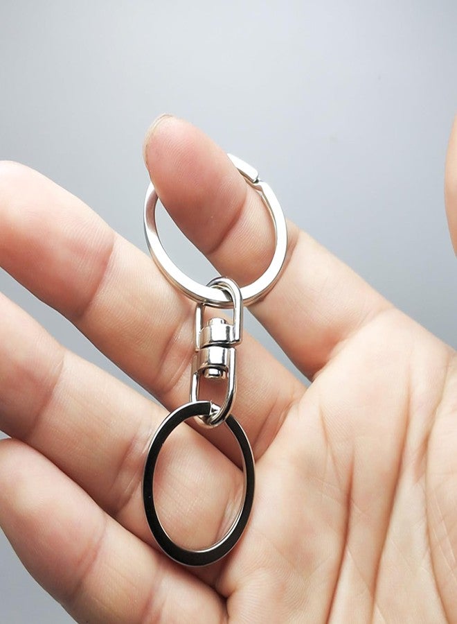 Rddconkit 100pcs Double End Design Swivel Key Ring Connector, Double Opening Swivel Clasp Swivel Joint Pendant Clasp Lanyard Key Ring Backpack Jewellery Keychain DIY Craft Making Accessories - Image 3