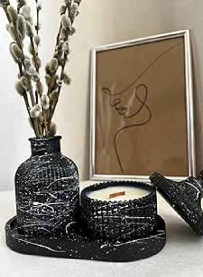 CONCRETE Elegant Abstract Decor Kit 100% Handmade (Black)
