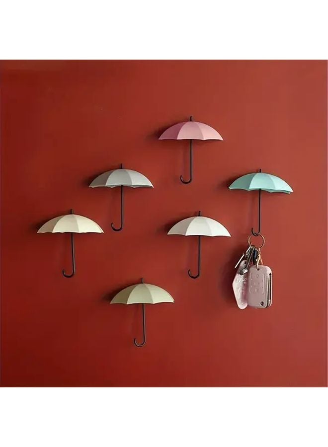 3pcs White Adhesive Wall Hooks Heavy Duty Umbrella Holder No Drill Space Saving - Image 3