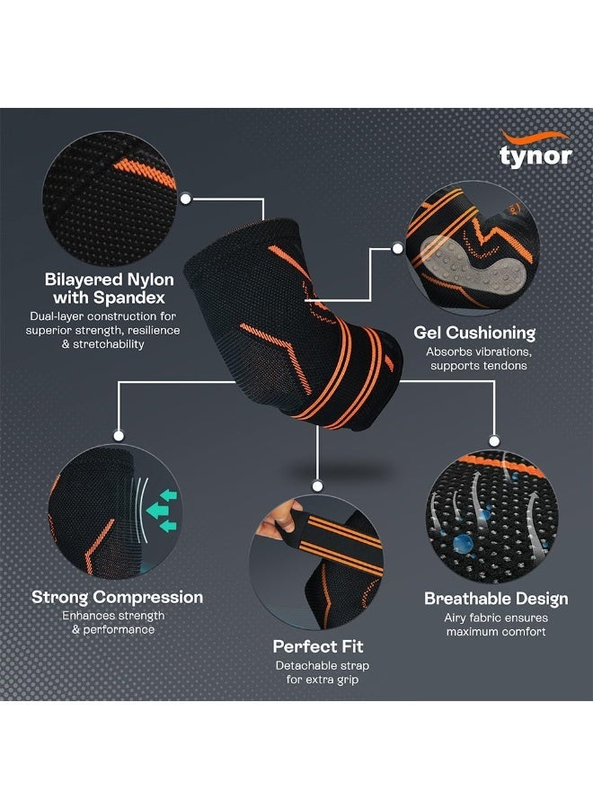 تاينور TYNOR دعامة الكوع Air Pro، أسود وبرتقالي، مقاس صغير، قطعة واحدة - Image 2