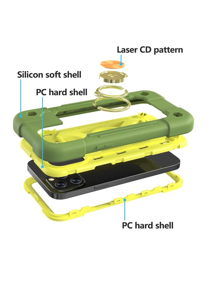 Zaboon Case For iPhone 12 mini Shockproof Silicone + PC Protective Case with Dual-Ring Holder - Image 3
