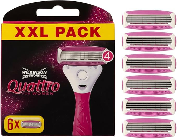 WILKINSON SWORD Quattro For Women Smooth Glide Pack of 6 Razor Blade Refills - Image 1