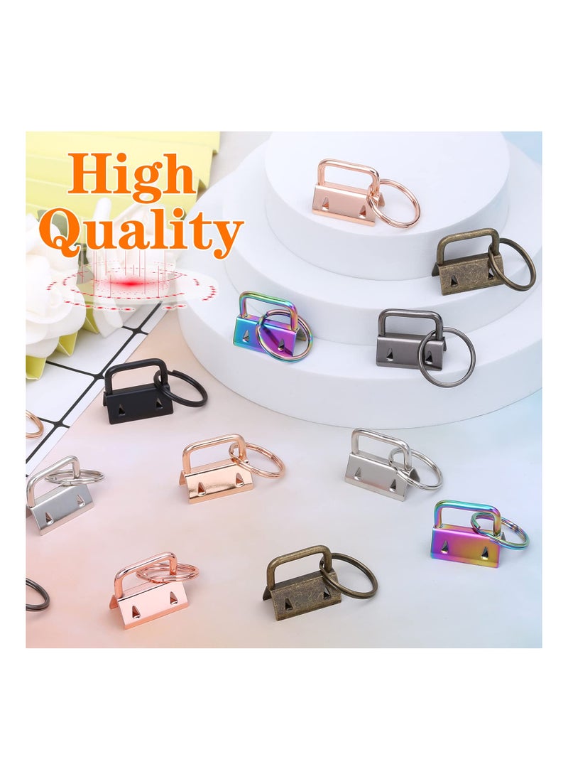 KASTWAVE - Key Fob Hardware, 42PCS 1 Inch 7 Colors Keychain Hardware Set Key Fob Hardware for Wristlet Keychain, Key Lanyard and Key Chain Making Hardware Supplies - Image 1