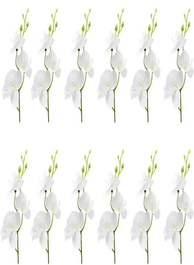 LARDUX 12 Pieces Artificial Flowers for Floating Candles Wedding Centerpiece Mini Orchid Flower Filler Vase Fillers for Wedding Dinning Table Party Home Bar Restaurant Decoration-Cream - Image 1