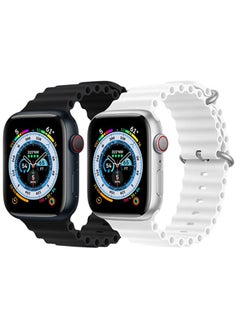 Ocean Silicone Sport Band - Compatible with Apple Watch Ultra 2/Ultra Band 49mm 45mm 44mm 42mm for Men Women, Breathable Soft Waterproof Strap for iWatch Ultra 2, iWatch Ultra Series SE 9/8/7/6/5/4