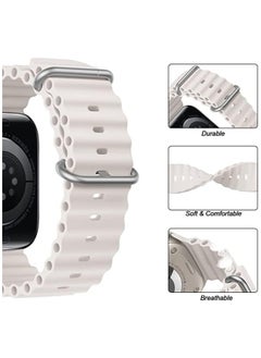 keloray Ocean Silicone Sport Band - Compatible with Apple Watch Ultra 2/Ultra Band 49mm 45mm 44mm 42mm for Men Women, Breathable Soft Waterproof Strap for iWatch Ultra 2, iWatch Ultra Series SE 9/8/7/6/5/4  - Image 3
