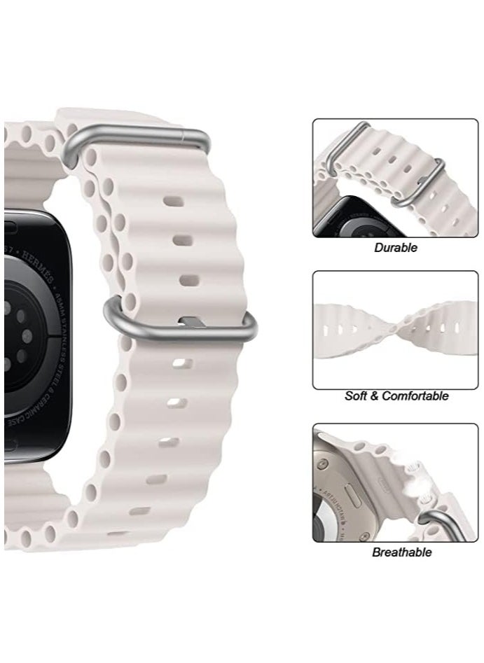 keloray - Ocean Silicone Sport Band - Compatible with Apple Watch Ultra 2/Ultra Band 49mm 45mm 44mm 42mm for Men Women, Breathable Soft Waterproof Strap for iWatch Ultra 2, iWatch Ultra Series SE 9/8/7/6/5/4 - Image 1