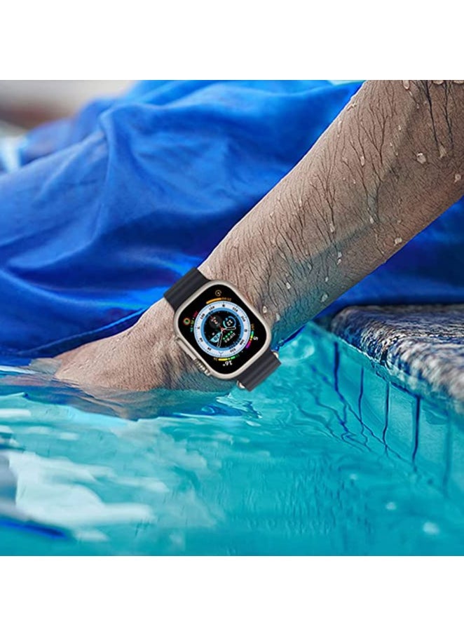 keloray - Ocean Silicone Sport Band - Compatible with Apple Watch Ultra 2/Ultra Band 49mm 45mm 44mm 42mm for Men Women, Breathable Soft Waterproof Strap for iWatch Ultra 2, iWatch Ultra Series SE 9/8/7/6/5/4 - Image 1