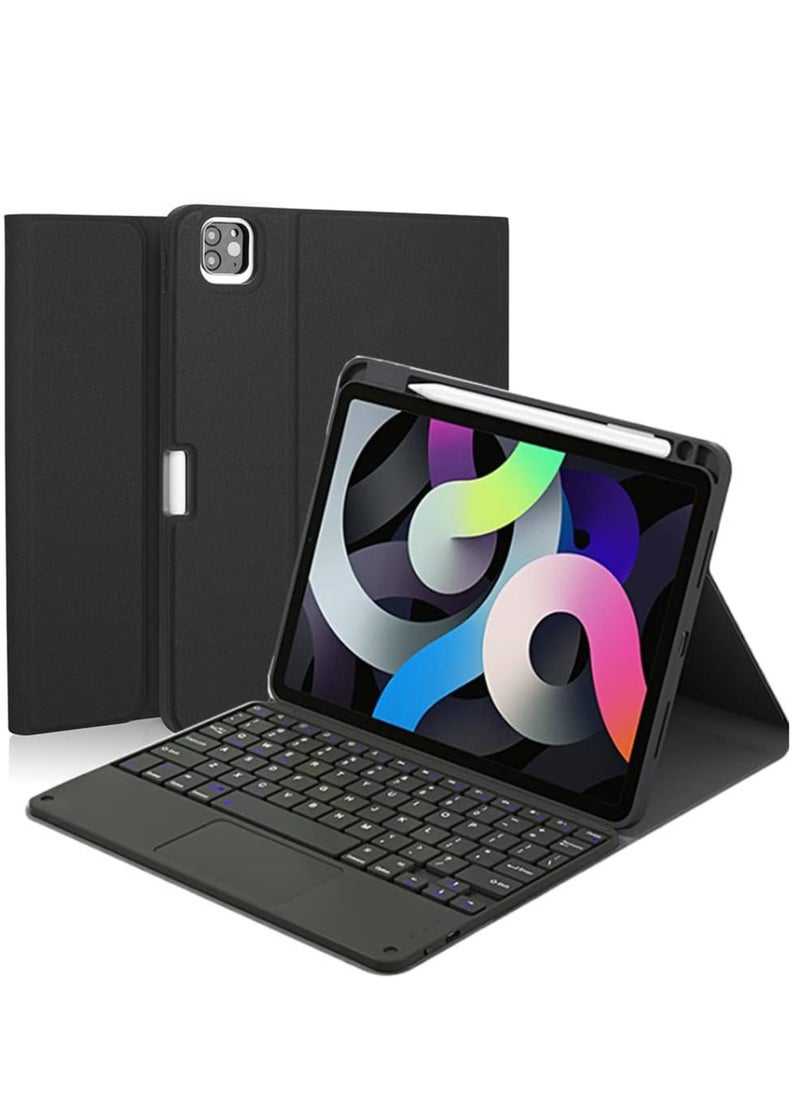 مافانز حافظة لوحة مفاتيح iPad Pro مقاس 11 بوصة للجيل الرابع والثالث الثاني مع حامل أقلام متوافق مع iPad Air5 Air4 مقاس 10.9 بوصة ولوحة مفاتيح BT قابلة للفصل مع غطاء واقٍ مغناطيسي أسود  - Image 3