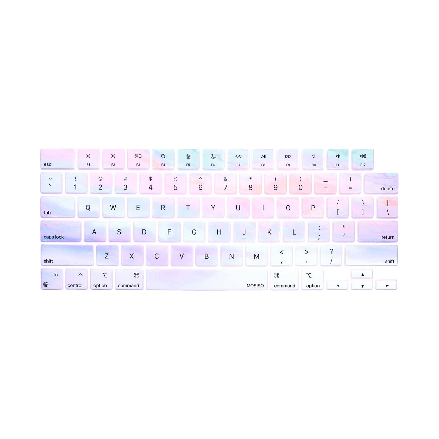 MOSISO Keyboard Cover Skin Compatible with MacBook Air 15 inch M3 A3114 M2 A2941/Air 13.6 A3113 A2681/Pro 14/16 M4 M3 M2 M1, Colorful Clouds