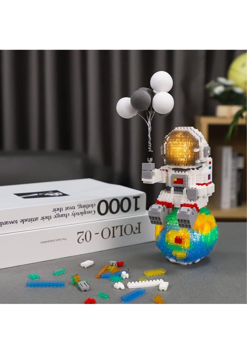 Astronaut Micro Mini Building Sets, Space Model Block Set,1368 PCS with LED Lighting Kit and Small Balloon for Adults and Teens - Image 3