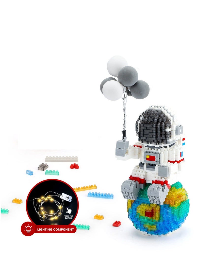 Astronaut Micro Mini Building Sets, Space Model Block Set,1368 PCS with LED Lighting Kit and Small Balloon for Adults and Teens - Image 1