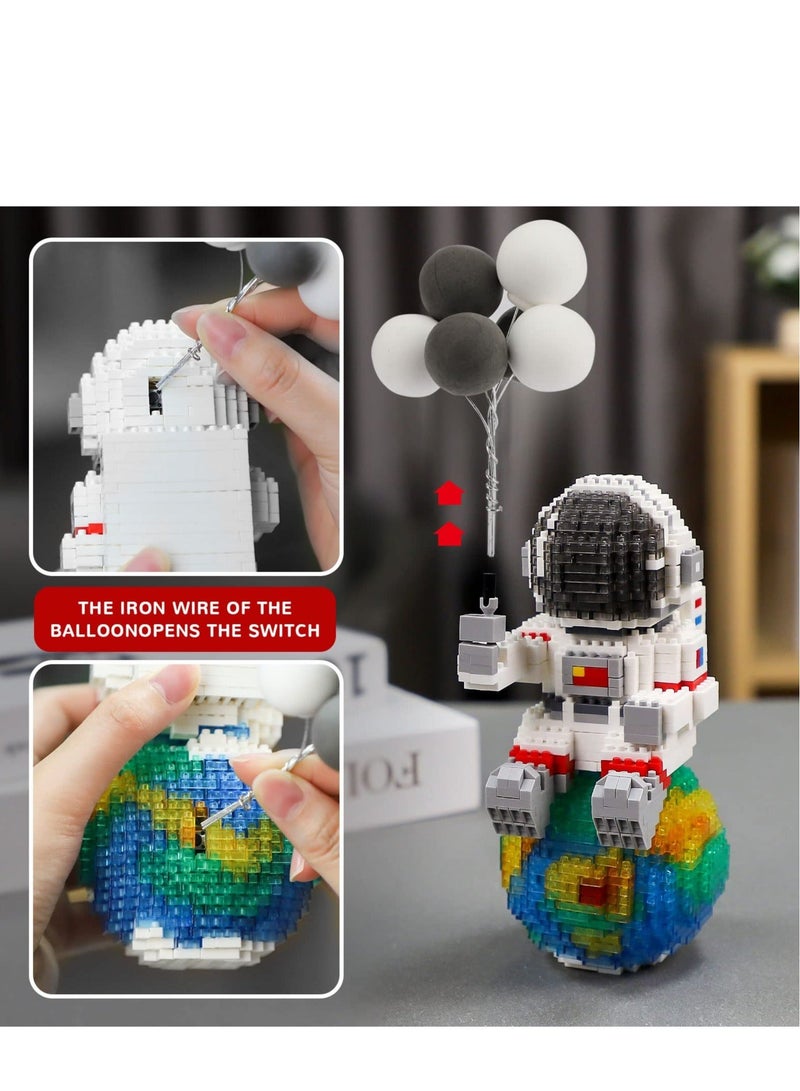 Astronaut Micro Mini Building Sets, Space Model Block Set,1368 PCS with LED Lighting Kit and Small Balloon for Adults and Teens - Image 2