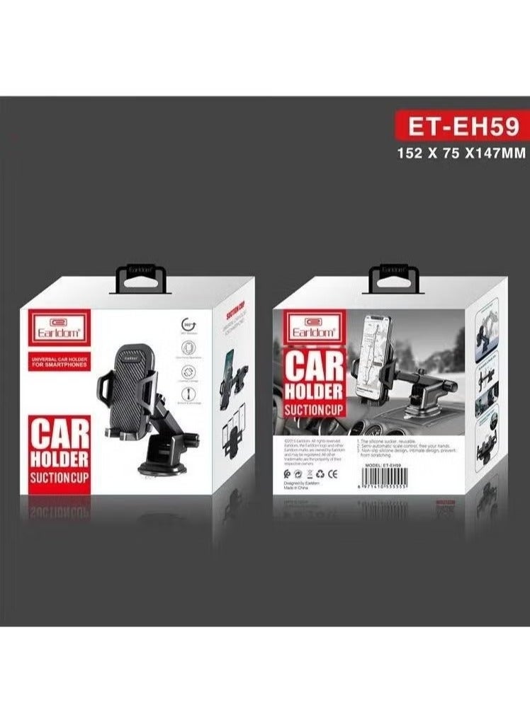 Earldom Suction Cup 360° Rotating Universal Car Holder – Adjustable Windshield & Dashboard Mount for Smartphones, ET-EH59, Secure Grip for Safe Driving, Easy Access to GPS and Calls - Image 4