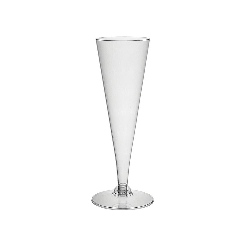 Party Essentials Disposable Hard Plastic Two Piece 4 oz. Toasting Cocktail Cups  Clear Champagne Flutes  40-Count - Image 1