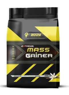 Extreme Mass Gainer - Vanilla Flavor, 10 LB - BCAAs, Glutamine, Digestive Enzymes,Muscle Growth, Weight Gain, Non-GMO