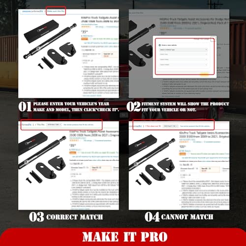 KitsPro Truck Tailgate Assist for Chevy Silverado and GMC Sierra 1500 2500 3000 Non-Classic Models 2007-2018 and 2500 3500 HD 2019 Truck Accessories Tailgate Damping Strut, Pack of 1 - Image 4