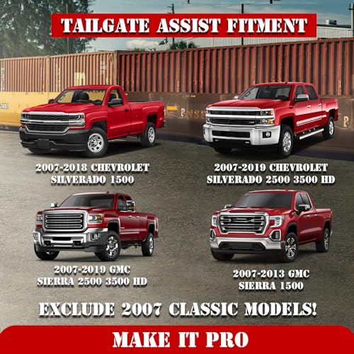 KitsPro Truck Tailgate Assist for Chevy Silverado and GMC Sierra 1500 2500 3000 Non-Classic Models 2007-2018 and 2500 3500 HD 2019 Truck Accessories Tailgate Damping Strut, Pack of 1 - Image 3