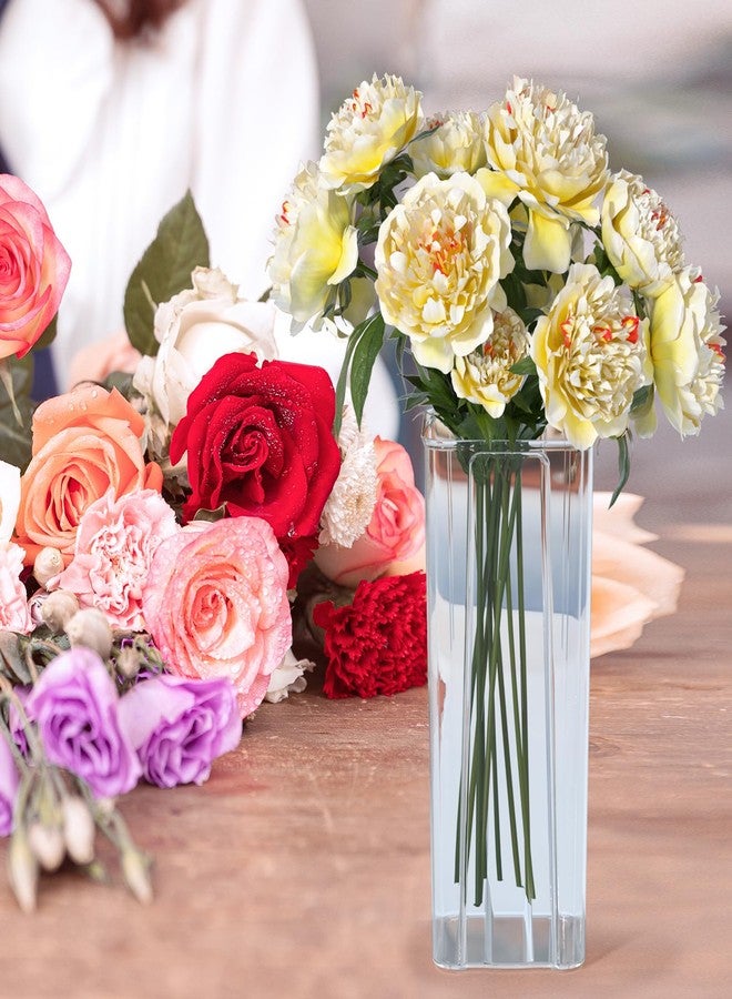 Asking 6 Pack Tall Square Acrylic Flower Vase, Clear Plastic Centerpiece Vases for Table, 4" x 4" x 9" - Image 5
