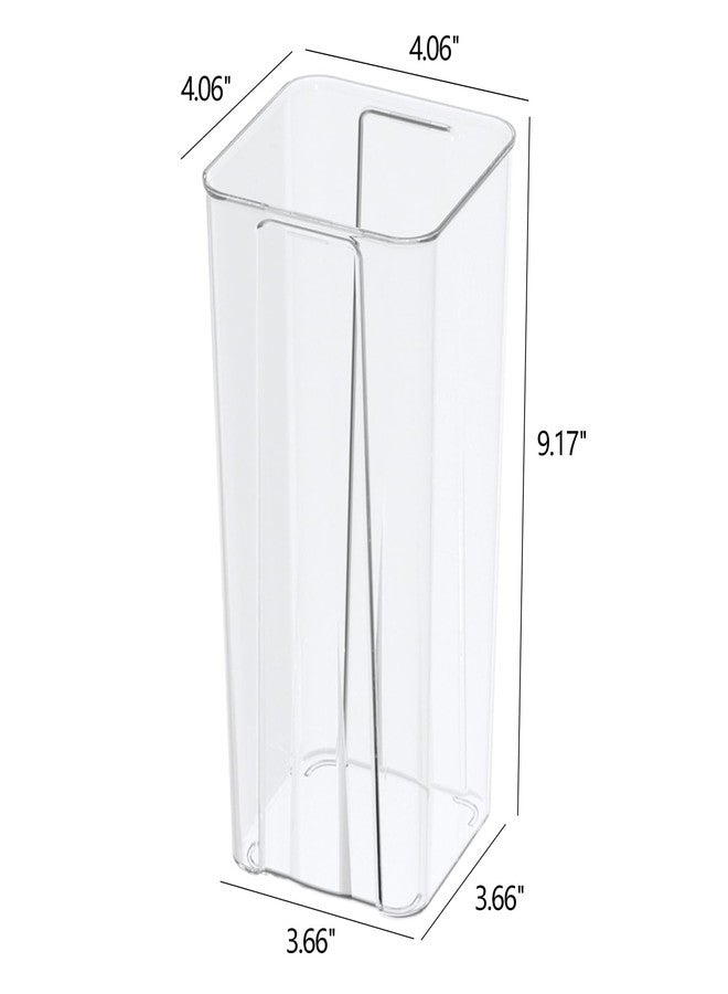 Asking 6 Pack Tall Square Acrylic Flower Vase, Clear Plastic Centerpiece Vases for Table, 4" x 4" x 9" - Image 2