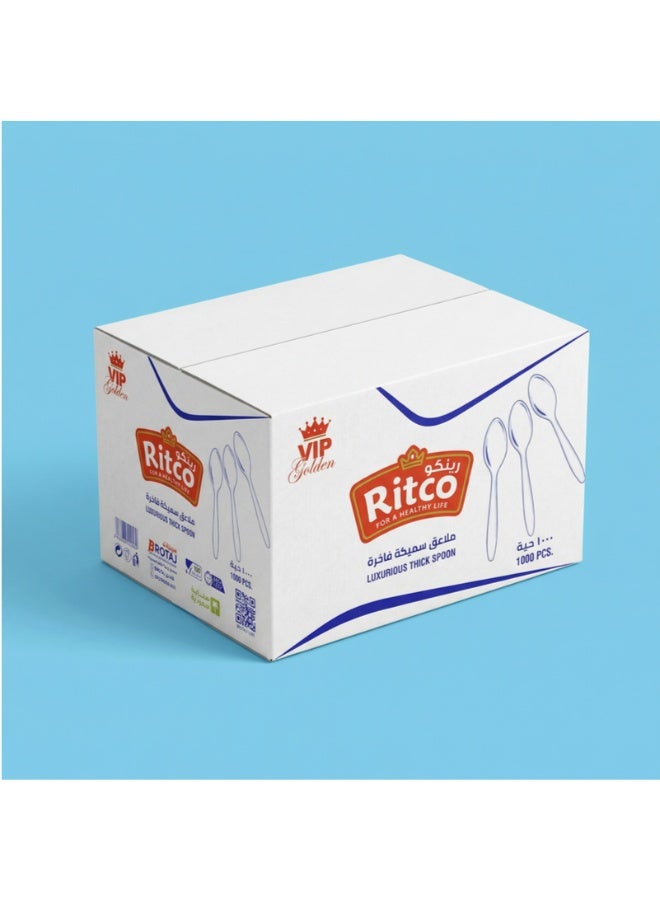 Ritco Carton Of VIP Thick Transparent Plastic Spoons (1000 Spoons/Carton) - Image 1