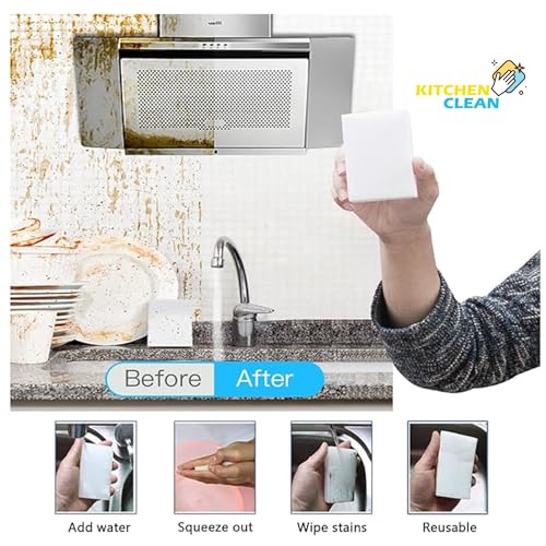 Kitchen Clean 20Pcs Magic Eraser Cuboids | Chemical Free Multipurpose Nano-tech Magic Sponge Cuboids | Switch Boards Taps Wall Stain Remover Glass Shoes Sneakers Cleaning Sponge (Pack of 20 Cuboids) - Image 5