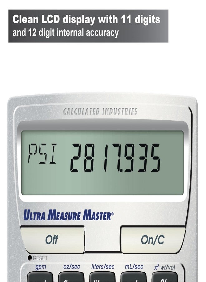 Calculated Industries 8025 Ultra Measure Master Professional Grade U.S. Standard to Metric Conversion Calculator Tool for Engineers, Architects, Builders, Scientists and Students | 60+ Units Built-in, Silver - Image 5