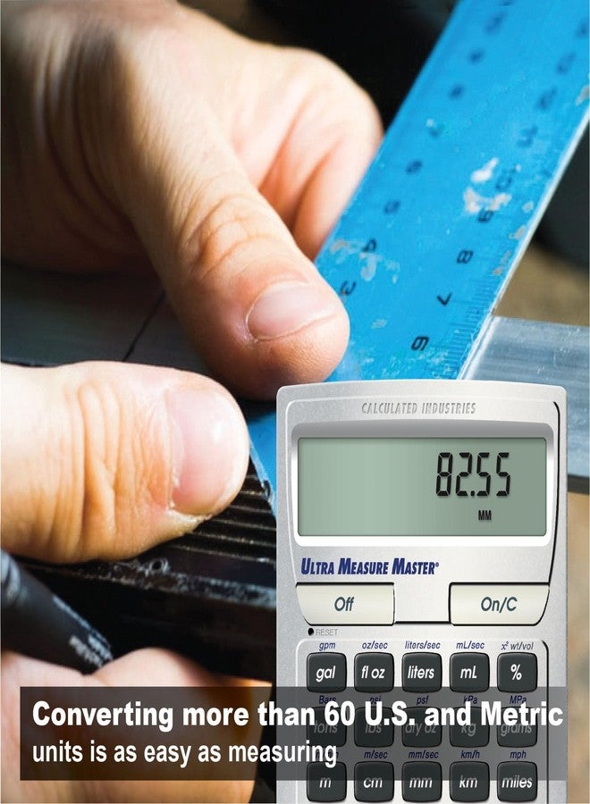 Calculated Industries 8025 Ultra Measure Master Professional Grade U.S. Standard to Metric Conversion Calculator Tool for Engineers, Architects, Builders, Scientists and Students | 60+ Units Built-in, Silver - Image 4