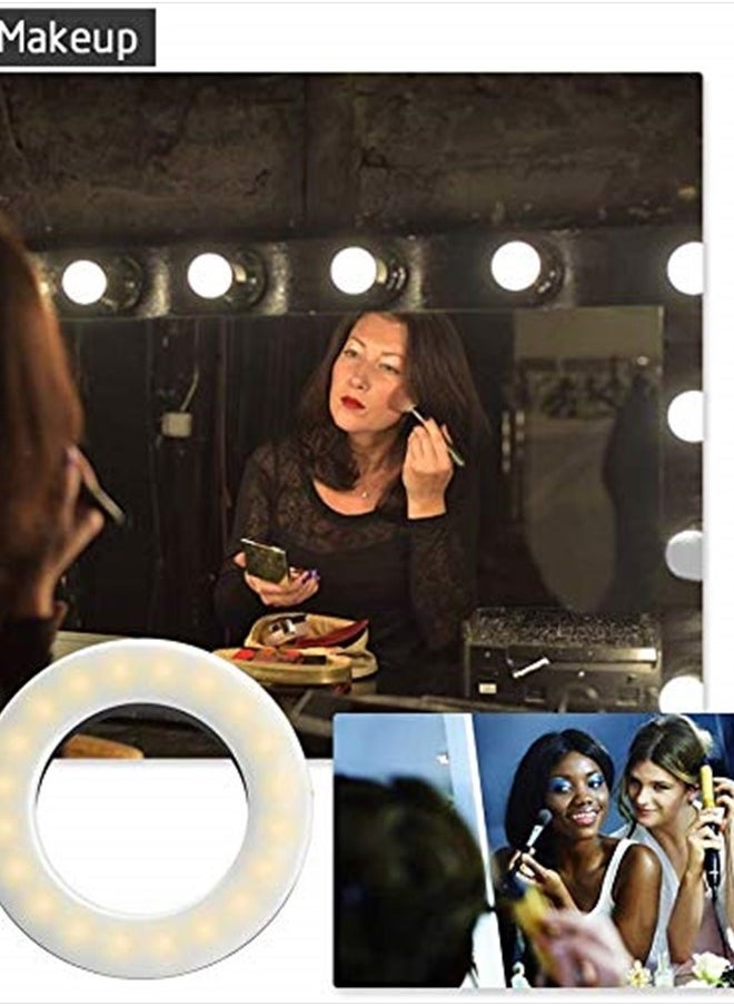 XINBAOHONG Selfie Ring Light Rechargeable Portable Clip-on Selfie Fill Light with 40 LED for Smart Phone Photography, Camera Video, Girl Makes up  - Image 5