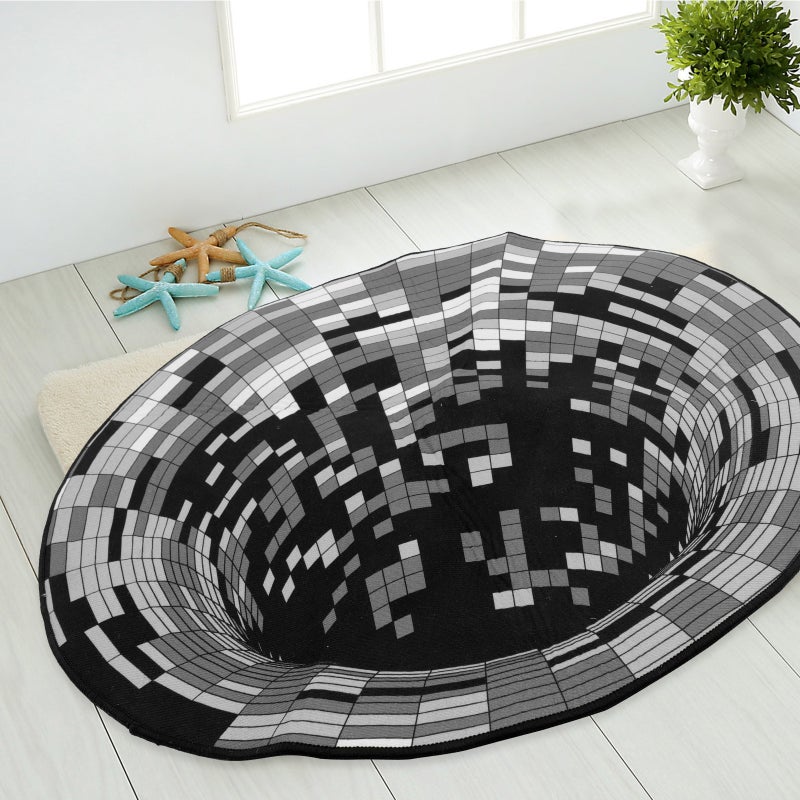 2pcs Visual Illusion Rug 3D Rug Illusion Carpet Floor Pad Bedroom Living Room Cushion - Image 3