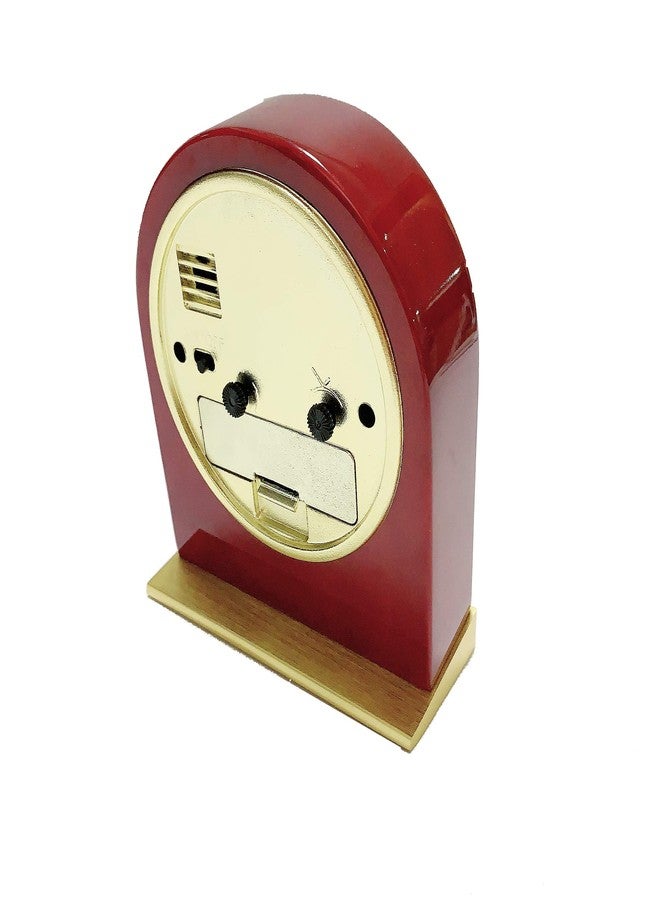 ساعة مكتب صغيرة كلاسيكية من MUMUWIND بقاعدة فضية. ساعة طاولة صغيرة بتصميم ريترو، هدية تذكارية أنيقة بجانب السرير، هدية تقاعد أو ذكرى سنوية للمديرين التنفيذيين (أحمر). - Image 4