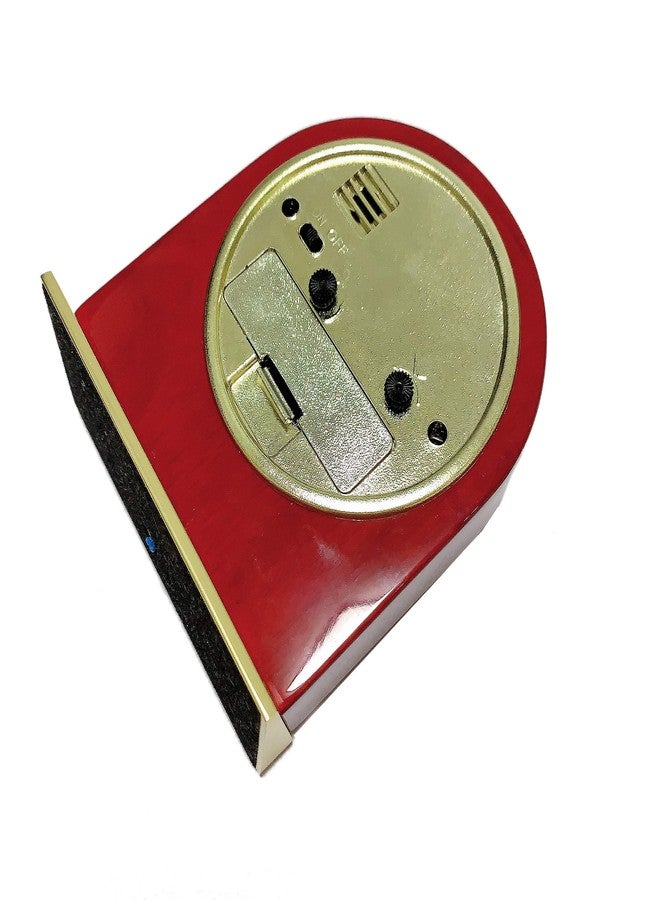 ساعة مكتب صغيرة كلاسيكية من MUMUWIND بقاعدة فضية. ساعة طاولة صغيرة بتصميم ريترو، هدية تذكارية أنيقة بجانب السرير، هدية تقاعد أو ذكرى سنوية للمديرين التنفيذيين (أحمر). - Image 3