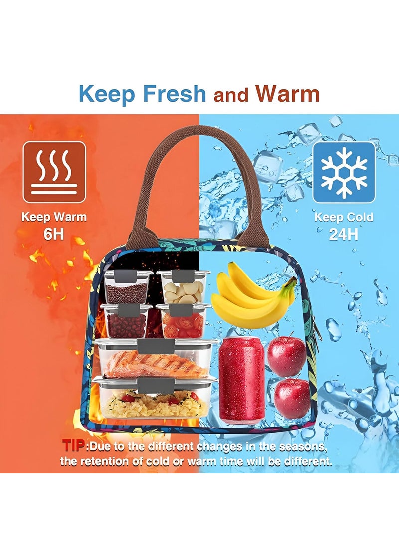 NFI essentials NFI essentials Insulated Lunch Bag for Men Women with Front Pocket Portable Thermal Large Tiffin Carry Bag Travel Lunch Box Organizer for Office School College Black  - Image 5