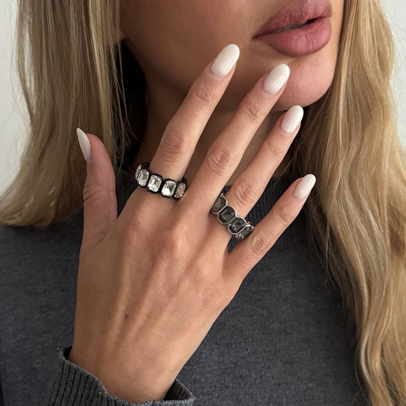 SHIXIN European and American Cross-Border Jewelry: Geometric Simple Square Diamond Stretch Bracelet, Minimalist Sweet Cool Rhinestone Ins Style Link Bracelet - Image 3