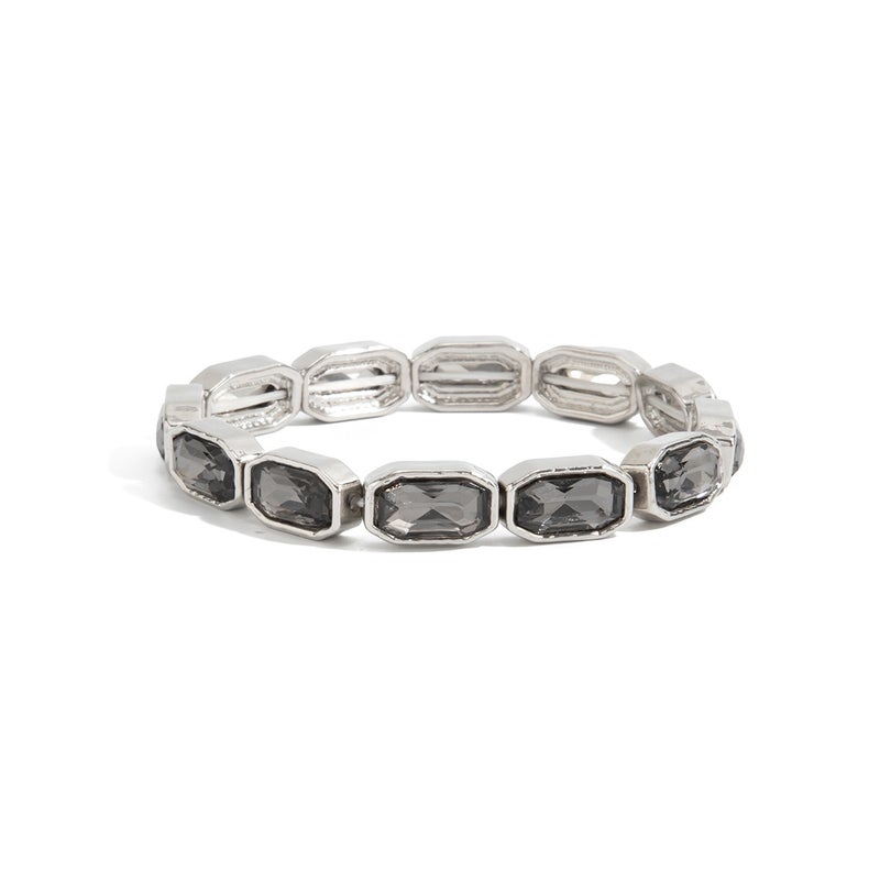 SHIXIN European and American Cross-Border Jewelry: Geometric Simple Square Diamond Stretch Bracelet, Minimalist Sweet Cool Rhinestone Ins Style Link Bracelet - Image 5
