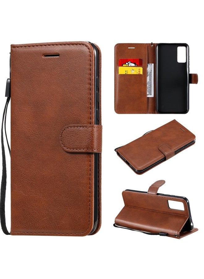 HuHa Case Cover For Huawei Honor Play 4T Pro Solid Color Horizontal Flip Protective Leather Case with Holder & Card Slots & Wallet & Lanyard(Brown) - Image 1