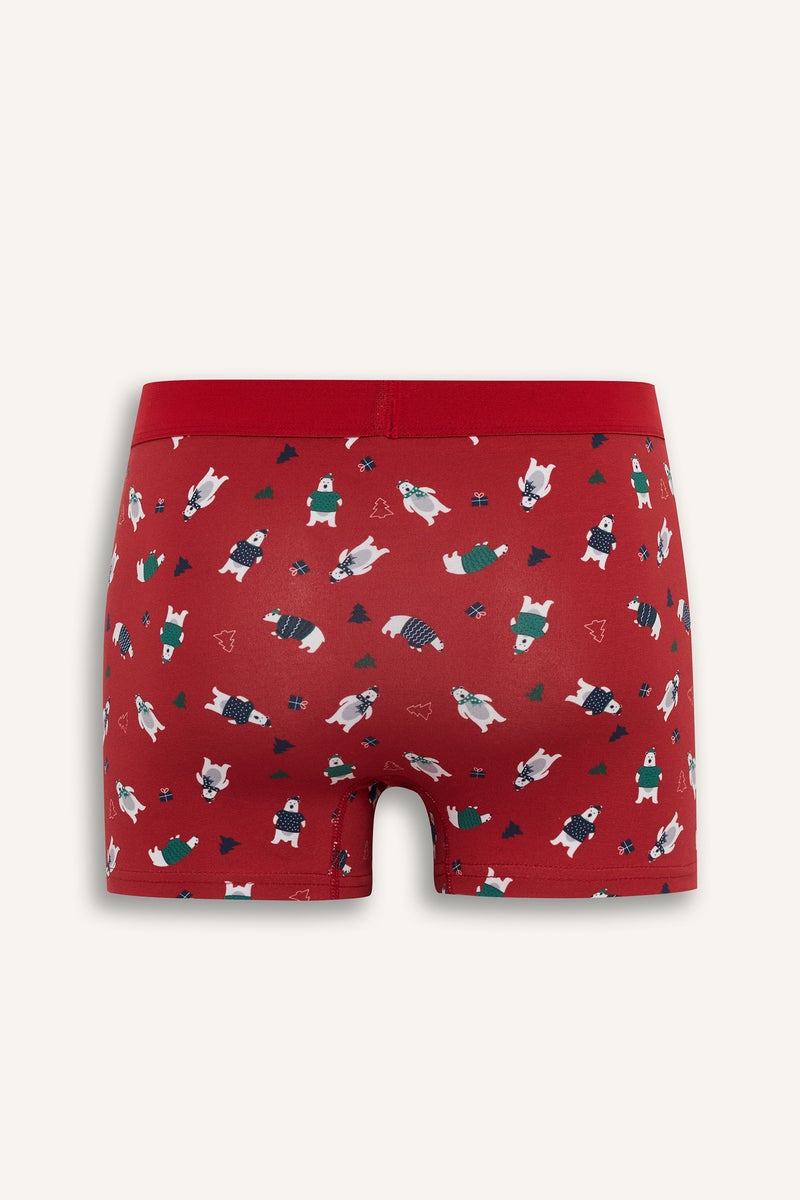 DeFacto Red Man Christmas Themed Regular Fit Boxer Casual - Image 2