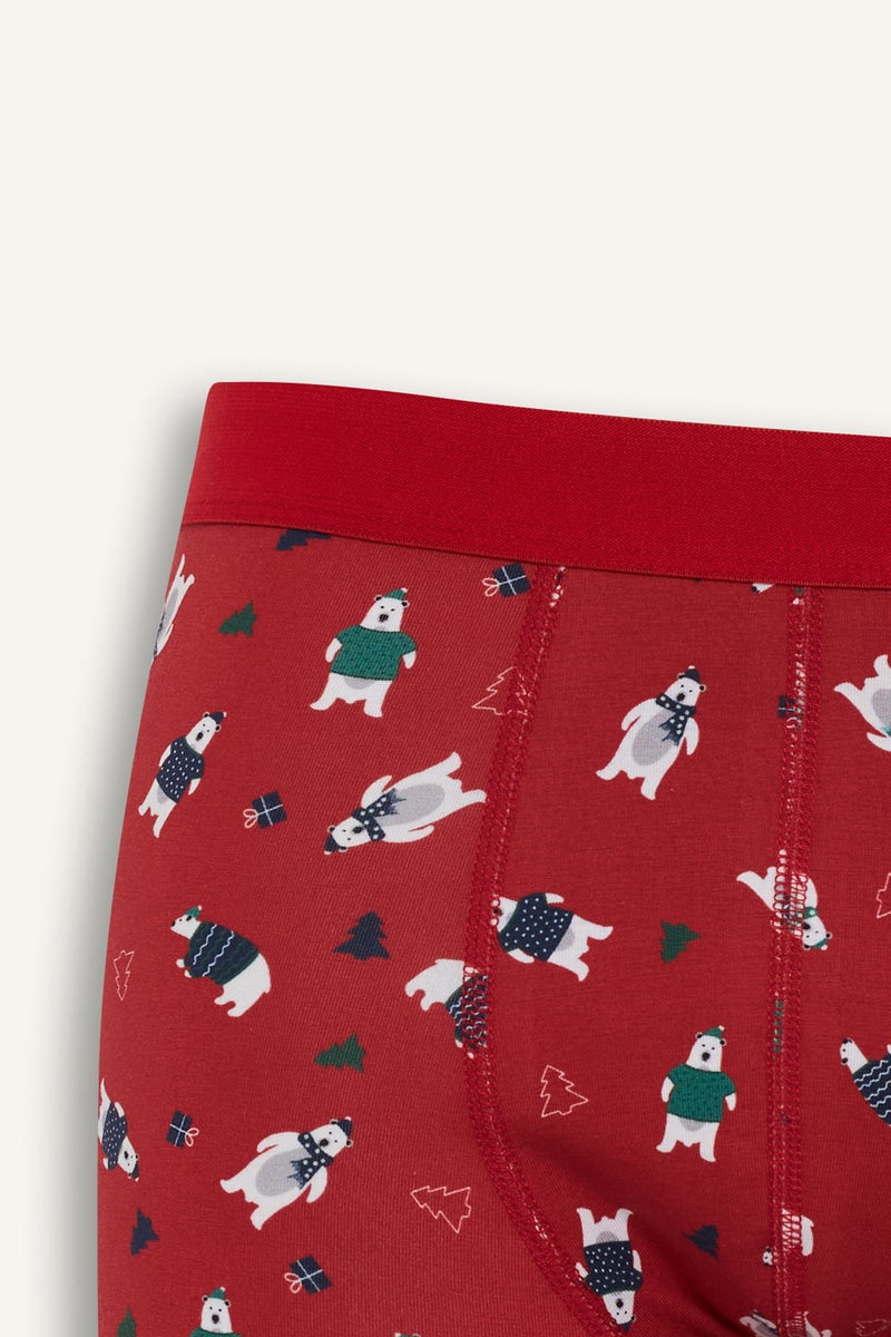 DeFacto Red Man Christmas Themed Regular Fit Boxer Casual - Image 3
