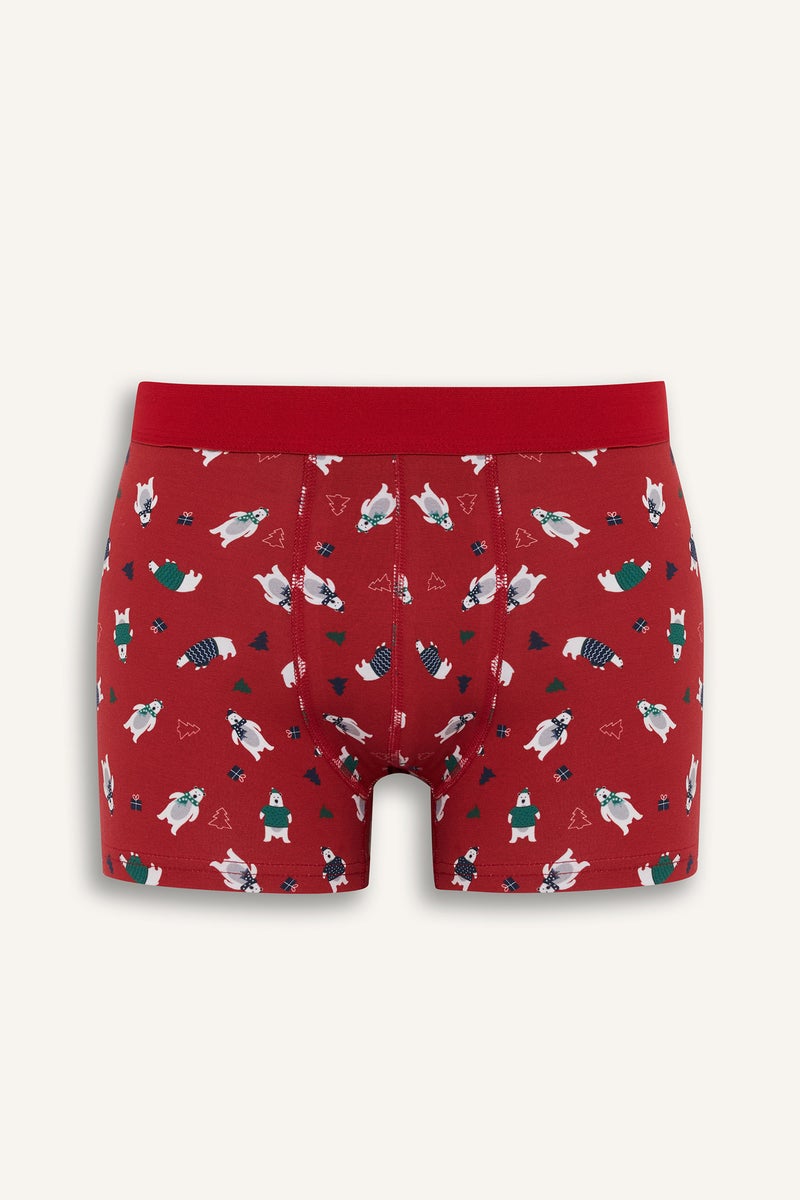 DeFacto Red Man Christmas Themed Regular Fit Boxer Casual - Image 1