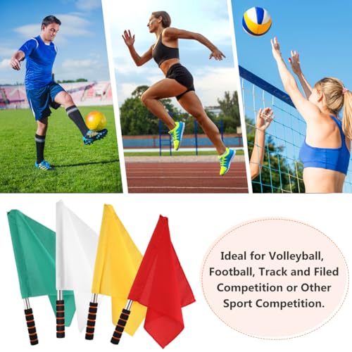 HANABASS Referee Flag Set with Stainless Steel Poles and Sponge Handles High Visibility Hand Signal Flags 17.7X14.2In for Soccer Track Volleyball Officiating - Image 4